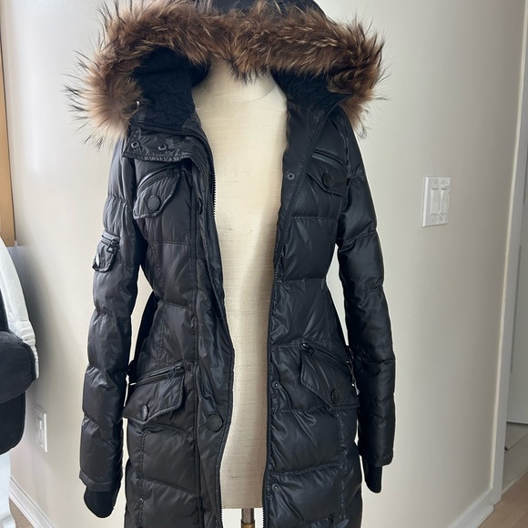 RUDSAK woman’s Black Puffer Coat with Fur Hood - Picture 10 of 13